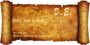 Dóka Ernő névjegykártya