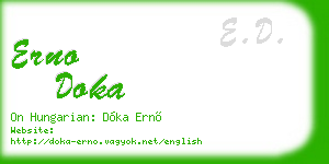 erno doka business card